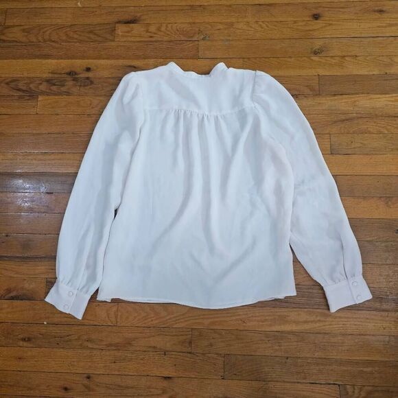 Aritzia Wilfred Ivory Long Sleeve Blouse Size Medium - Picture 5 of 7